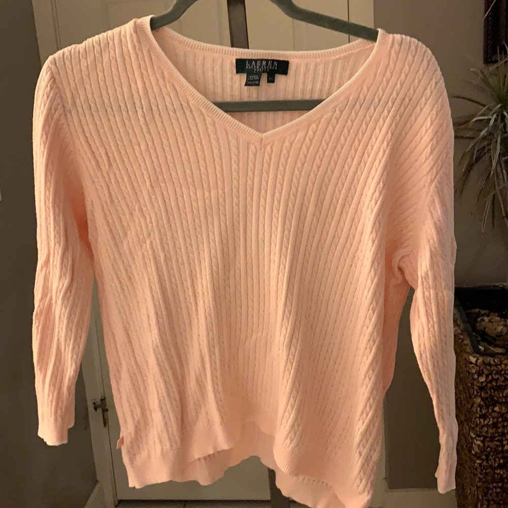 Ralph Lauren petite beautiful blush color sweater